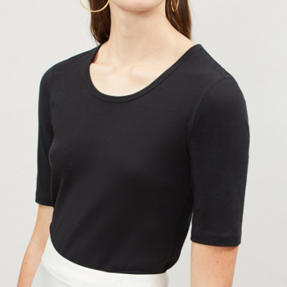 Theory Junia Black Pima Cotton Shirt